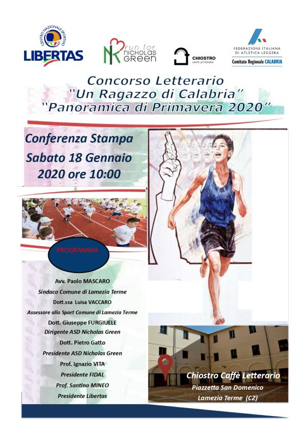 images Domani a Lamezia Terme la presentazione del premio letterario "Un Ragazzo Di Calabria"